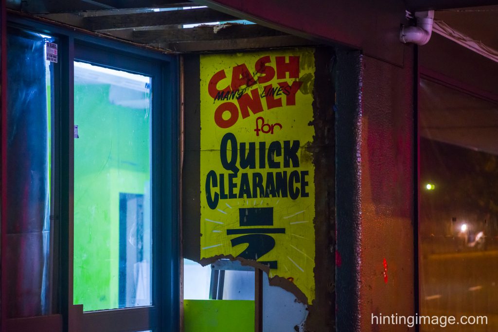 Cash Only Quick Clearance
