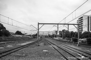 Trainline blacka and white photo