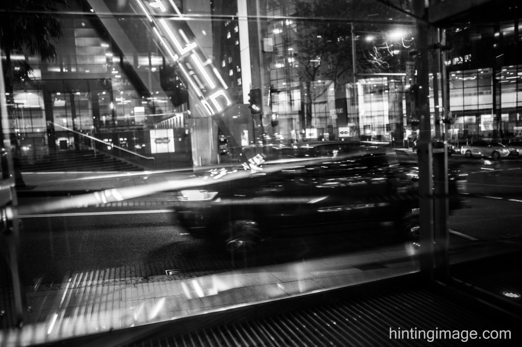 Chifley Sq Reflections black and white photo